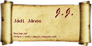 Jádi János névjegykártya